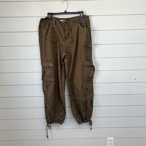 Angel Kiss Olive Cargo Pants with Drawstring women’s size large